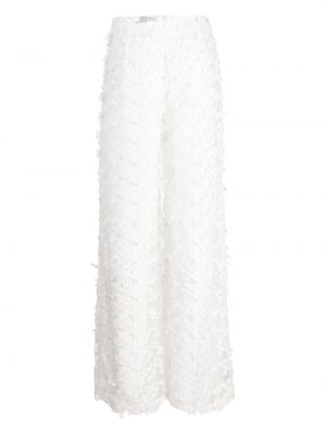 Krajkové květinové kalhoty Cynthia Rowley bílé