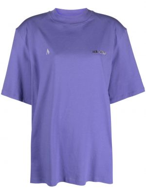 T-shirt en coton à épaulettes The Attico violet