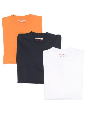 Bavlněné tričko Marni oranžové