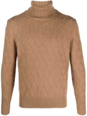 Вълнен пуловер от мерино вълна Canali кафяво