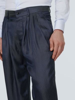 Pantalon slim à imprimé Giorgio Armani bleu