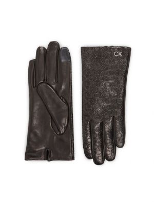 Mănuși din piele Calvin Klein negru