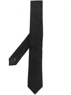 Žakárová hedvábná kravata Philipp Plein černá