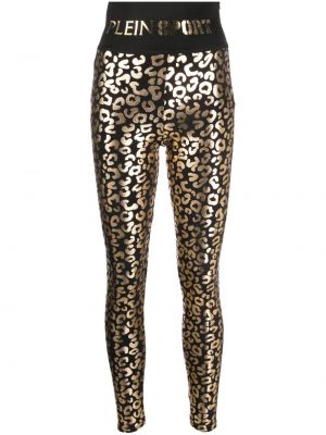 Bavlnené teplákové nohavice s potlačou s leopardím vzorom Plein Sport
