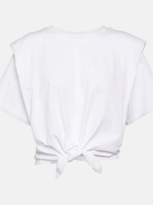Camiseta de algodón de algodón de tela jersey Isabel Marant blanco