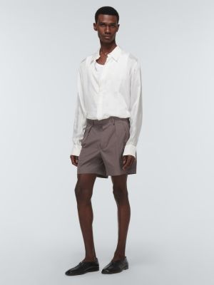 Pantalones cortos de algodón Dries Van Noten gris