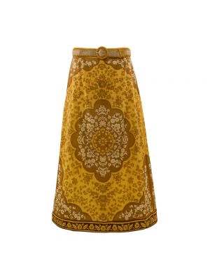 Długa spódnica z wysoką talią Zimmermann żółta
