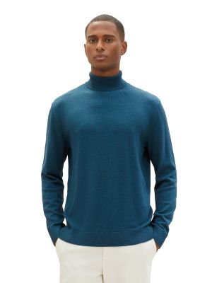 Džemperis ar augstu apkakli Tom Tailor zils