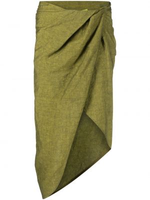 Drapované midi sukně Gauge81 zelené