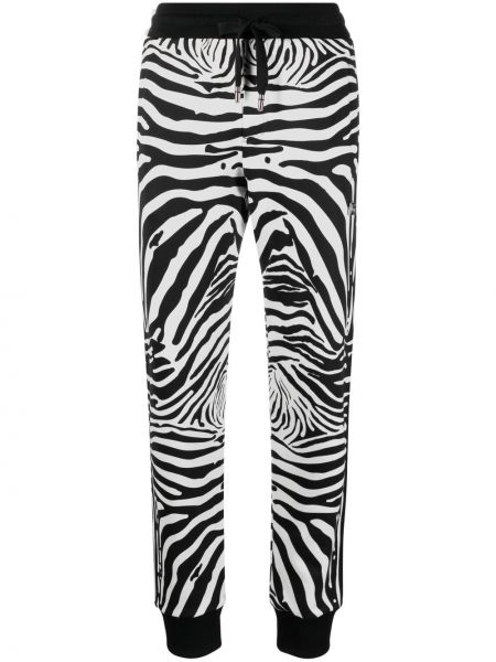 Pantaloni tuta di cotone con stampa zebrati Dolce & Gabbana