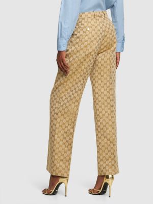 Pantaloni di lino di cotone Gucci