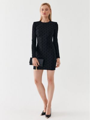 Slim fit koktejlové šaty Elisabetta Franchi černé