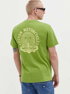 Тениска с дълъг ръкав с принт Deus Ex Machina зелено