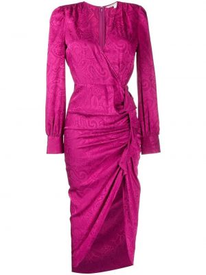 Večerna obleka z draperijo Veronica Beard vijolična