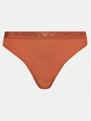 Kalhotky string Emporio Armani Underwear hnědé
