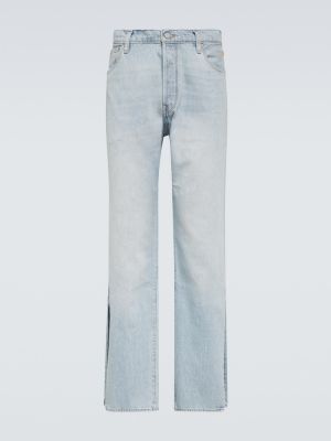 Straight fit džíny s nízkým pasem Erl modré
