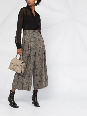 Pantalones a cuadros bootcut de tweed Dolce & Gabbana marrón