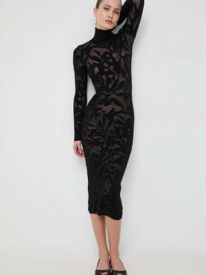 Gyapjú testhezálló mini ruha Liviana Conti fekete