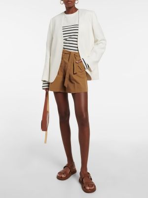 Shorts taille haute en coton A.p.c. marron