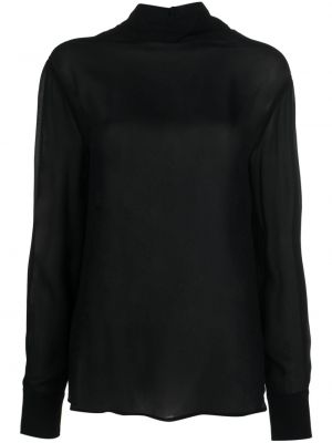 Прозрачна блуза Pinko черно