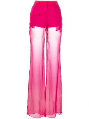 Průsvitné rovné kalhoty Nensi Dojaka růžové