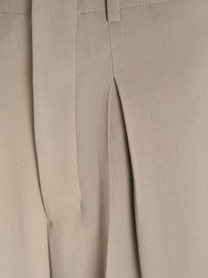 Pantaloncini di lana in viscosa Ami Paris beige