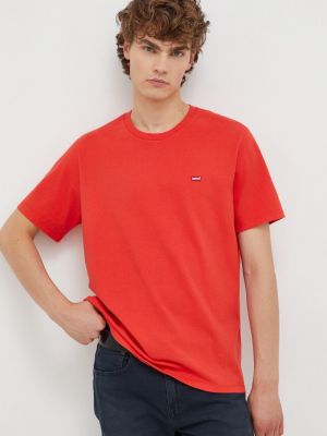 Koszulka bawełniana Levi's czerwona