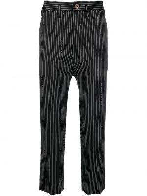 Pruhované kalhoty s potiskem Vivienne Westwood