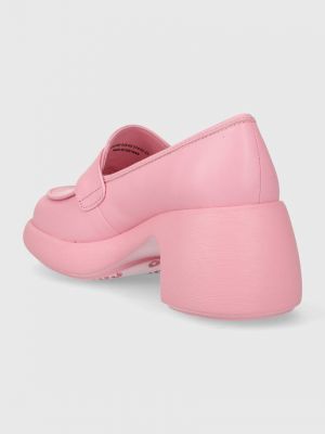 Magassarkú bőr flip-flop Camper rózsaszín