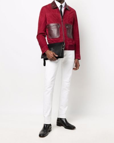 Lederjacke mit reißverschluss Dolce & Gabbana rot
