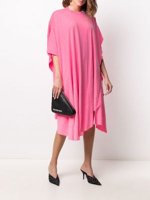 Vestido asimétrico drapeado Balenciaga rosa