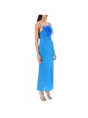Sukienka długa w piórka Art Dealer niebieska
