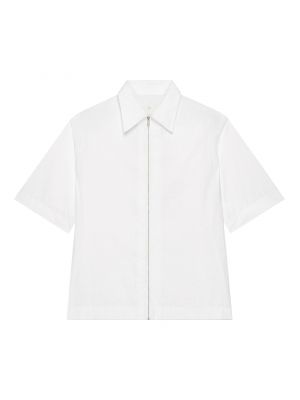 Белая рубашка на молнии с коротким рукавом свободного кроя Givenchy