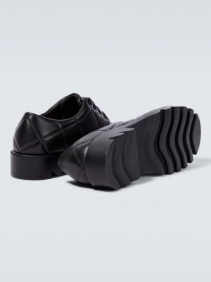 Pantofi brogue cu șireturi din piele din dantelă Bottega Veneta negru