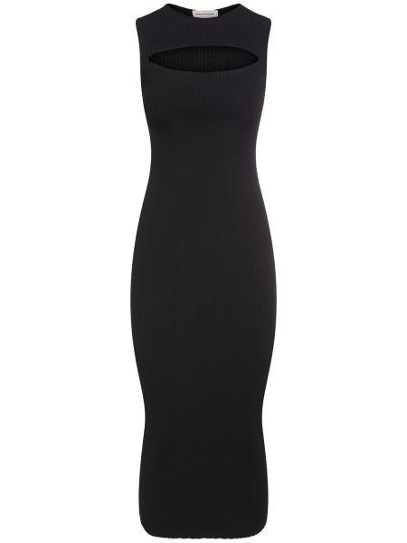Viskózové šaty Alexander Mcqueen čierna