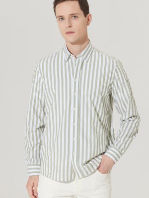 Βαμβακερό πουκάμισο με κουμπιά σε στενή γραμμή Ac&co / Altınyıldız Classics λευκό
