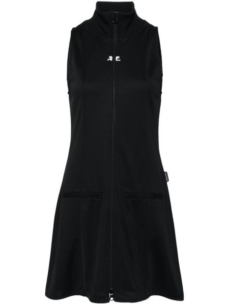 Kleid mit stickerei Courreges schwarz