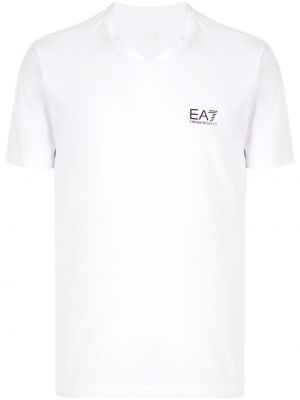 Camiseta con escote v Ea7 Emporio Armani blanco