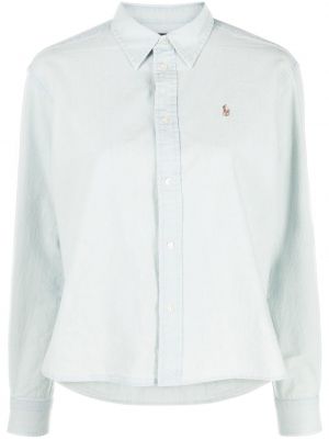 Pletena pamučna polo majica s v-izrezom Polo Ralph Lauren