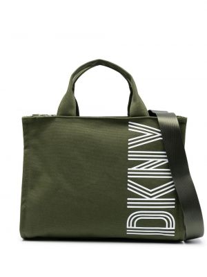 Шопинг чанта с принт Dkny зелено
