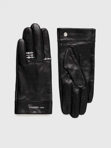 Mănuși din piele Karl Lagerfeld negru