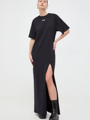 Oversized bavlněné dlouhé šaty Msgm černé