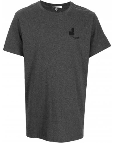 Camiseta de algodón con estampado Isabel Marant gris
