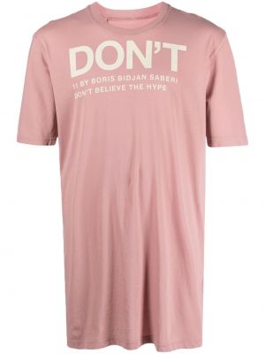 T-shirt di cotone con stampa 11 By Boris Bidjan Saberi rosa