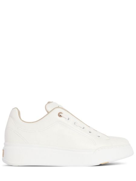 Lær sneakers Max Mara hvit