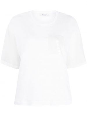 Памучна копринена тениска с пайети Peserico бяло