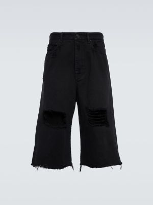 Kratke jeans hlače Balenciaga črna