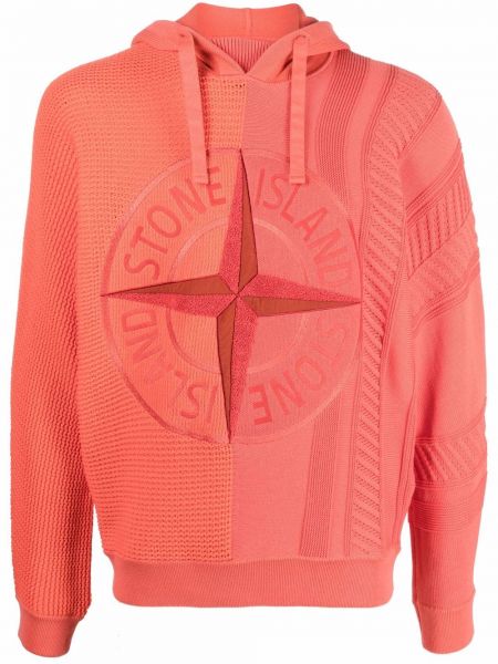 Brodert hettegenser Stone Island oransje