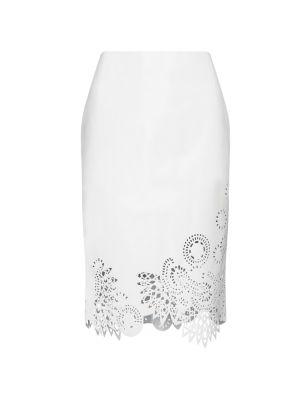 Δερμάτινη φούστα Dries Van Noten λευκό