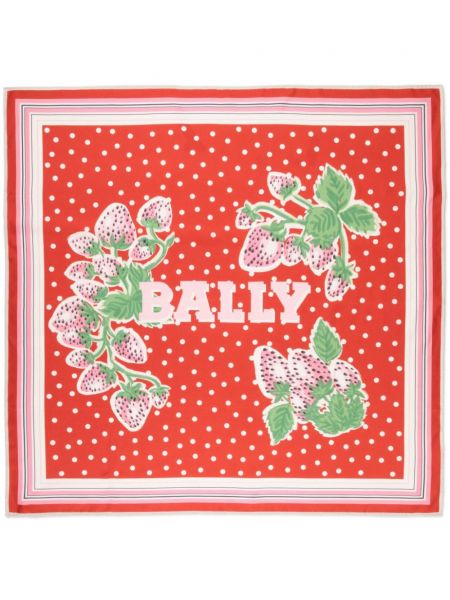 Fular de mătase cu imagine Bally roșu
